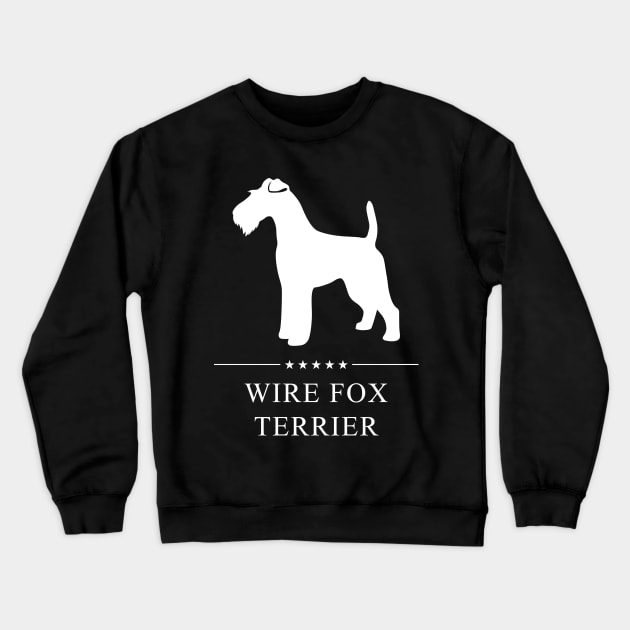 Wire Fox Terrier Dog White Silhouette Crewneck Sweatshirt by millersye